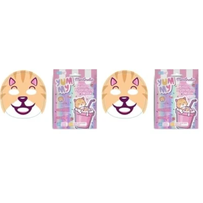 Image de Martinelia Masque Visage Enfant en Tissu Chaton Imprimé Hydratant Amusant pour 8 12 ans Routine Beauté Hydrate la Peau des Petits, Garçon et Fille, Pose Facile 1 Unité