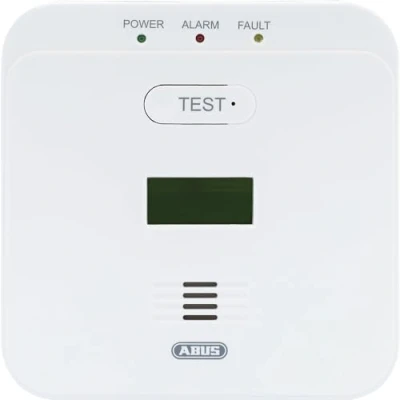Image de ABUS COWM510 Détecteur de monoxyde Carbone avec Alarme puissante 85 DB, Bouton Test, capteur 10 Ans et écran LCD, Blanc