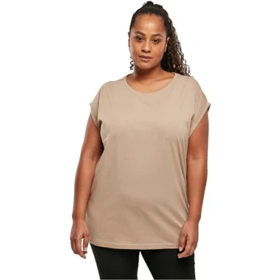 Image de Urban Classics Curvy Ladies Extended Shoulder TEE Tshirt basique, Femme, Taille: XL, Softtaupe
