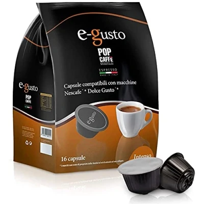 Image de 96 Capsules Pop café e Gusto mélange 1 Intense compatible machine à cafè Nescafe &#039;Dolce