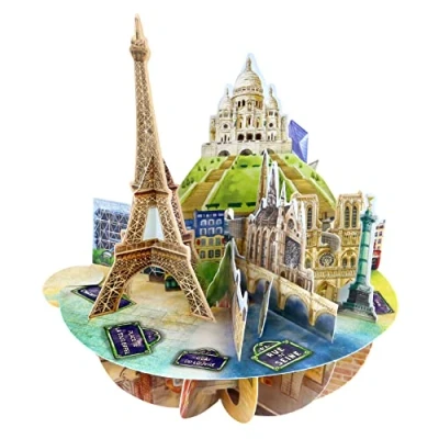 Image de SANTORO Pirouette Carte de vœux pop up 3D Paris pour lui, elle, remerciement, destination Tour Eiffel anniversaire