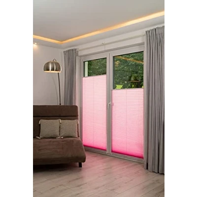 Image de Khome K Home Store plissé Klemmfix en Polyester, Rose, 45 x 130 cm