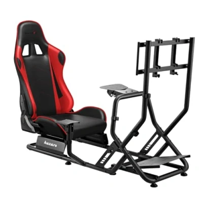 Image de Cockpit de simulation HUZARO SPEED 6.0 Châssis simracing Siège ergonomique Compatible multi plateforme