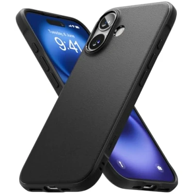 Image de Ringke Coque Compatible avec iPhone 16 Plus [Onyx] Antichoc Protection Antidérapant Flexible Ultra Fine TPU Souple Bumper Durable Étui Case Accessoires Black