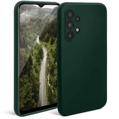 Image de Moozy Minimalist Series Coque en silicone pour Samsung A32 5G Vert nuit Finition mate légère de protection fine TPU souple avec surface Neuf