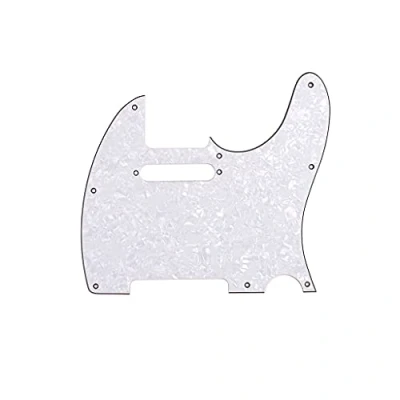 Image de Alnicov Pickguard télécommandé 8 trous pour guitare Telecaster standard USA/MX 3 plis Blanc nacré