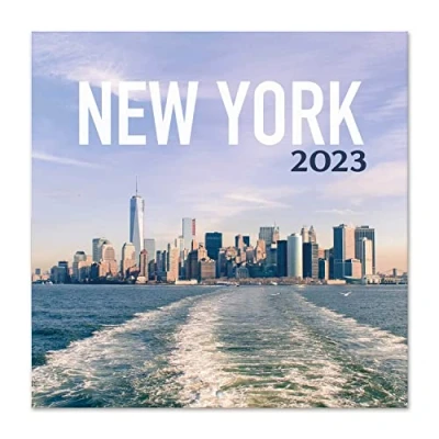 Image de Grupo Erik Calendrier Mural 2023 New York 12 Mois, Janvier à Décembre 2023, 30 x 60 cm, Certifié FSC, Mensuel en Français