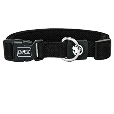 Image de DDOXX Collier Chien Air Mesh, Rembourrée, Réglable Nombreuses Couleurs &amp; Tailles pour Petit, Moyen Gros Grand Colliers Chat Chiot Noir, L