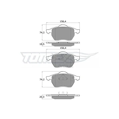 Image de TOMEX brakes TX 12 Jeu de plaquettes frein Essieu avant VOLKSWAGEN: GOLF 4, 3, Passat B3/B4 Break, AUDI: A3 3/5 portes, TT Coupe