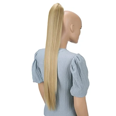 Image de CAISHA 70cm Postiche Natte Queue De Cheval Extensions Cheveux Raide Blond Miel H167