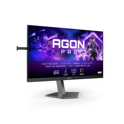 Image de AOC Agon Pro AG256FS Moniteur de Jeu FHD 24,5 Pouces, 390 Hz, 0,5 ms, FreeSync Premium, Comp. G Sync, HDR400 (2X HDMI, DisplayPort, Hub USB) Noir/Gris
