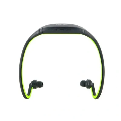 Image de Casque MP3 Sport Sans Fil Lecteur Musique Micro SD Running Vtt Noir Vert 8 Go YONIS Neuf
