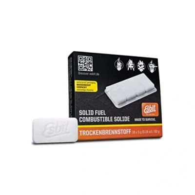 Image de Esbit Carburant Sec 16 x 5 g Solide Adulte Unisexe, Blanc Trockenbrennstoff 16x5g
