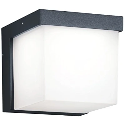 Image de TRIO, Applique, Yangtze incl. 1 x LED,SMD,3,5 Watt,3000K,330 Lm. Plastique, Blanc, Corps: Fonte daluminium, Anthracite L:12,0cm, H:11,7cm, P:13,0cm IP54,Montage au mur
