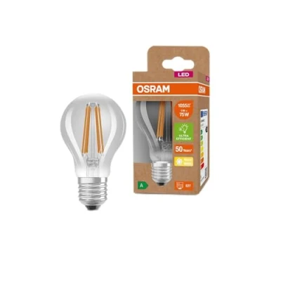 Image de OSRAM LED ampoule à économie d&#039;énergie, filament, E27, blanc chaud (3000K), 5 watts, remplace l&#039;ampoule 75W, très efficace et économique, pack de 6