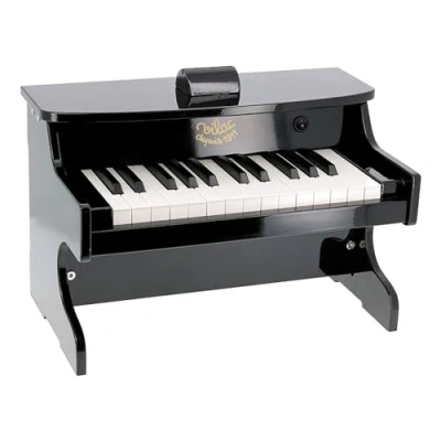 Image de Vilac Piano Electronique Instrument de Musique Jouet Educatif en Bois Partitions Incluses 25 Touches Noir pour Enfants à Partir 3 Ans