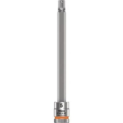 Image de Wera 05003336001 8740 A HF Douille Embout Zyklop pour Vis à six pans creux, emmanchement 1/4“ avec fonction de retenue, 5, 0 x 100 mm, Orange Vif