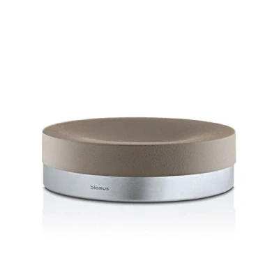 Image de Blomus 68858 Ara Porte Savon/Coupelle à Bijoux Acier Inoxydable/Polystone Taupe/Argent 12,1 x 3,5 cm