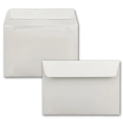 Image de 50x enveloppes C6 couleur: gris clair 11,4 x 16,2 cm fermeture: Auto adhésive avec Bande Détachable pour papier A4, A5, A6 et invitations lettres