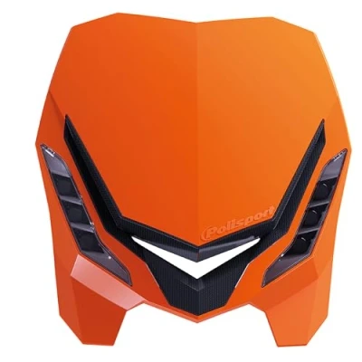 Image de Polisport 8670800006 Phare E BLAZE en fibre de carbone avec lampe LED compatible tous les modèles motocross/enduro couleur orange