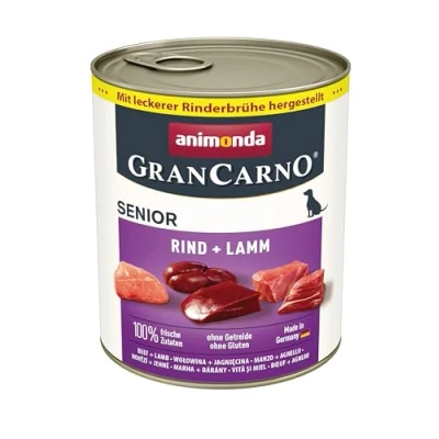 Image de nourriture pour chien GranCarno Senior d’animonda, humide de plus 7 ans, bœuf + agneau, 6 x 400 g