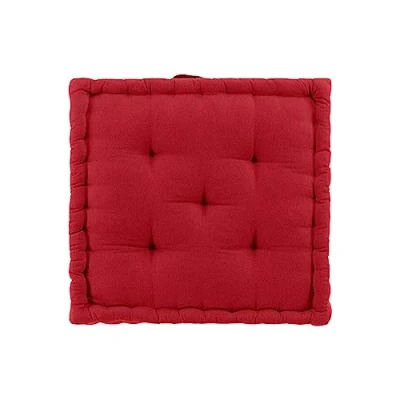 Image de douceur d&#039;intérieur, Coussin de Sol (50 x 50 10 cm) Twily Rouge, Coton / Polyester Recyclé