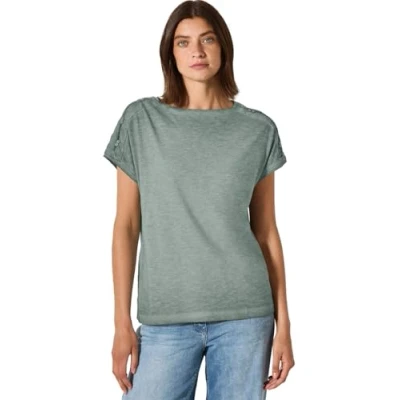 Image de Cecil Tshirt MIT Knopfdetail imprimé, Femme, Taille: Small, Grün