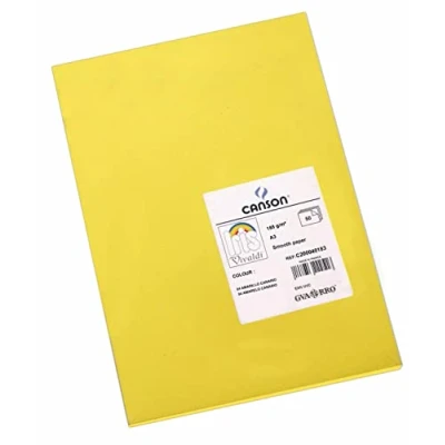 Image de CANSON Iris Vivaldi Paquet 50 feuilles de papier couleur A3 185g/m² Jaune canari