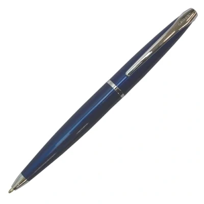 Image de CROSS ATX stylo bille bleu translucide avec attributs plaqués chrome / rechargeable Écrin classique et recharge noire incluse