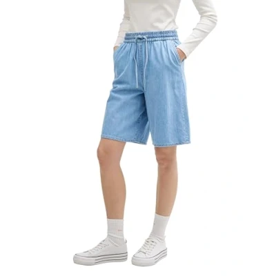 Image de TOM Tailor denim Bermuda Short en jean, Femme, Taille: XS, Used bleached blue