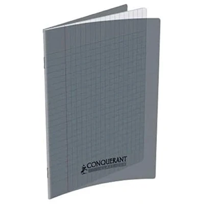 Image de Conquérant 47517 Cahier Classique Piqûre Couverture Polypropylène Rigide Transparente A5+ Papier Gris