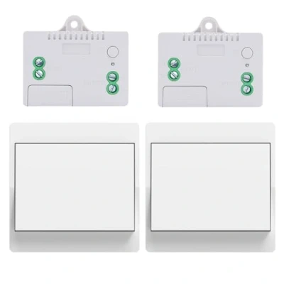 Image de Cerhot EU interrupteur sans fil piles kit RF433 telecommande a distance eclairage domestique (EU 1Gang 2V2 A)