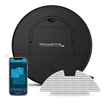 Image de Rowenta Aspirateur Robot Laveur, Nettoyage 4 en 1, Design ultrafin, Intelligence Artificielle, Navigation Laser ultraprécise, X Plorer Serie 130 AI, Noir RR9065WH