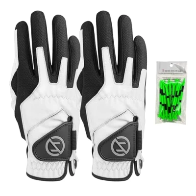 Image de Zero Friction Lot de 2 Gants Golf synthétiques à Compression pour Homme Taille Unique Blanc