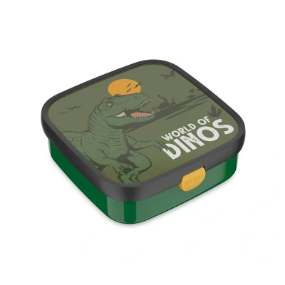 Image de Mepal Grande Boîte à Déjeuner Campus Lunch Box Bento pour Enfants Comprend 2 Boîtes étanches &amp; une Fourchette vont au Micro ondes 2x 200 + 1250 ml Dino