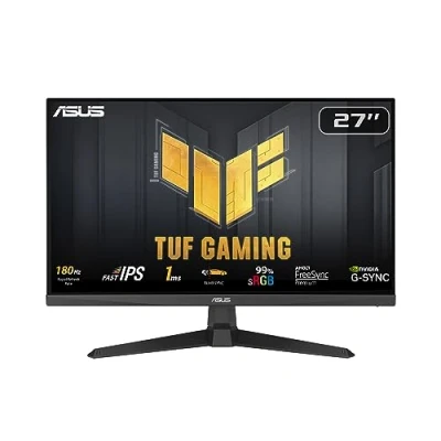 Image de ASUS TUF Gaming VG279Q3A Moniteur Full HD 27&quot; 180 Hz, 1 ms GtG, G Sync, FreeSync Premium, Adaptive ELMB, GameFast Input Fast IPS, 16:9, 1920 x 1080, DisplayPort, HDMI, Speaker, Noir