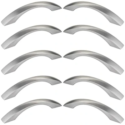 Image de SOTECH 10 pièces Poignées de meubles ZOE BA 128 mm aspect inox mat tiroirs arquées