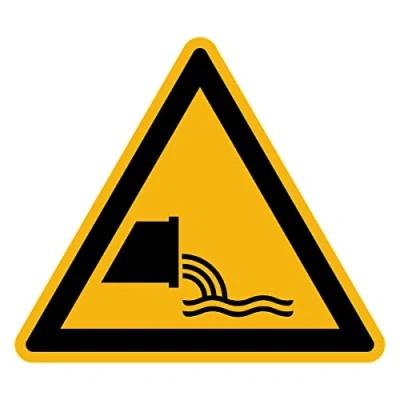 Image de Autocollant Danger Warning Avertissement NF ISO7010 Sticker Adhésif Signalétique Triangulaire Laminé Plastifié Résistant à l&#039;eau et aux UV Évacuation des eaux Usées 15x15 cm