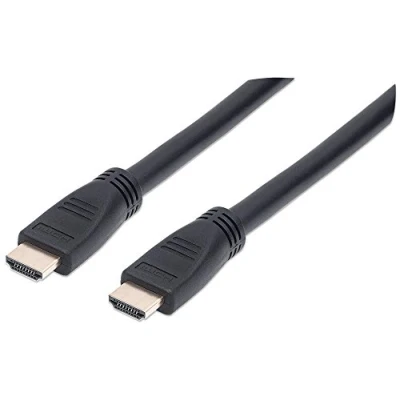 Image de Câble HDMI Manhattan In Wall CL3 avec Ethernet 10m Double blindage Noir