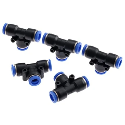 Image de MUXSAM 5pcs Tuyau d&#039;arrosage Raccord de Connecteur Robinet Raccords Rapides Pneumatiques à 3 Voies Push in 8mm pour Raccorder le d&#039;eau