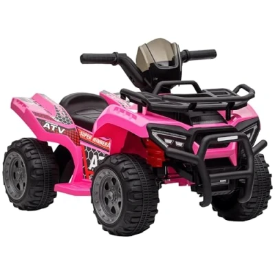 Image de HOMCOM Quad Buggy Voiture électrique Enfant 18 36 Mois 6 V 2 Km/h Max. Rose