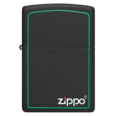 Image de Zippo Modèle Noir et Vert Classique Black Matte Color Image Briquet Coupe Vent, Rechargeable, dans Une boîte Cadeau de Haute qualité