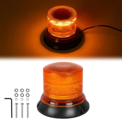 Image de AOHEWEI Balise d&#039;avertissement LED Ambre, 8 modèles 12/24 V 20 pièces Lampe stroboscopique pour Machines agricoles Véhicule Commercial Bus Scolaire Tracteur Excavatrices Camion