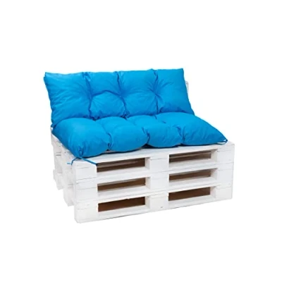 Image de Setgarden® Lot de coussins pour meubles jardin en palettes dossier et d&#039;assise Plusieurs couleurs tailles Bleu 120 x 80 cm 40