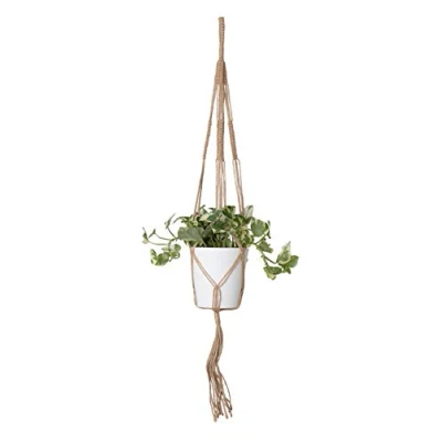 Image de Artevasi Cintres pour Plantes en macramé Décoration Murale d&#039;intérieur Corde Coton Faite à la Main Nœud Simple 73 cm (carré, Naturel)