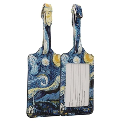 Image de kwmobile 2X Étiquette Bagage pour Valise Lot Tag Porte étiquette et Sac de Voyage avec Carte nom adresse numéro Bleu Jaune