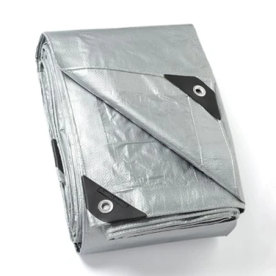 Image de GUARD SHIELD Bâche avec œillets Imperméable 4 m x 5 Argenté Multifonction En polyester 120 g/m² de protection multi usages Indéchirable et