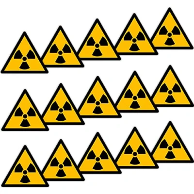 Image de Becral Autocollant Radiation ionisante / Panneau Triangle W003 homologué, ASR A1.3, DIN EN ISO 7010 Polyester Jaune Noir (40 mm 15 pièces)