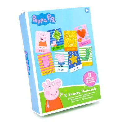 Image de abeec Peppa Pig Lot de 16 Cartes flash sensorielles pour bébé à partir 3 ans Jouets Passer le colis, activités en avion, cadeaux d&#039;anniversaire Ressources d&#039;apprentissage