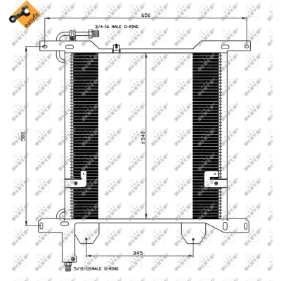 Image de NRF EASY FIT 35837 Condenseur De Clim avec bague d&#039;étanchéité 11,8 8,6 Aluminium 540